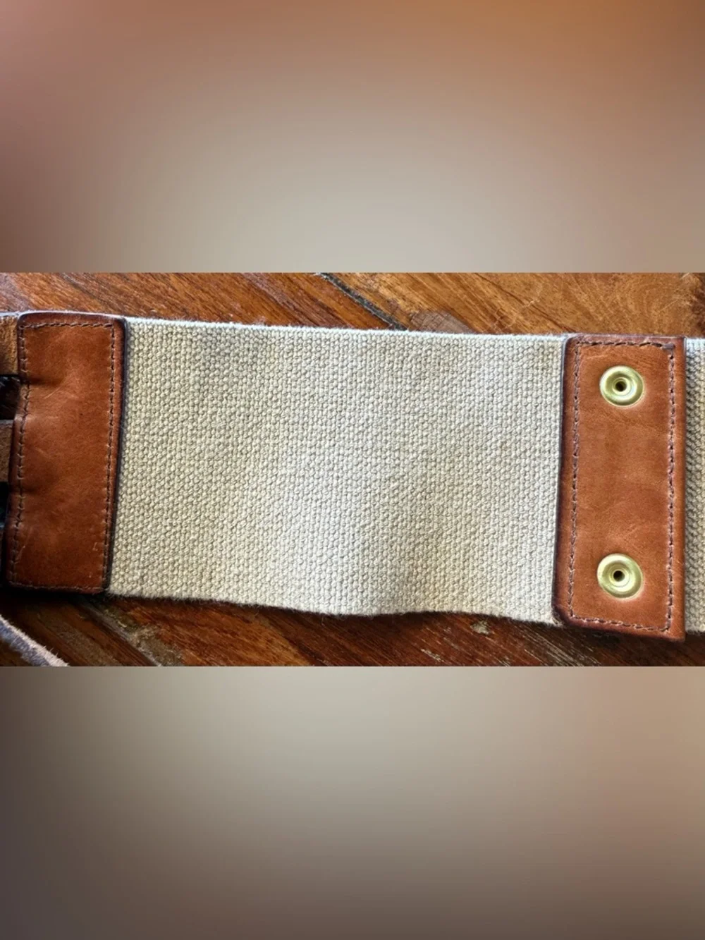 J.Crew Leather Corset Belt Brown Wide Waist Cinch Statement Boho L Vintage - Picture 14 of 16